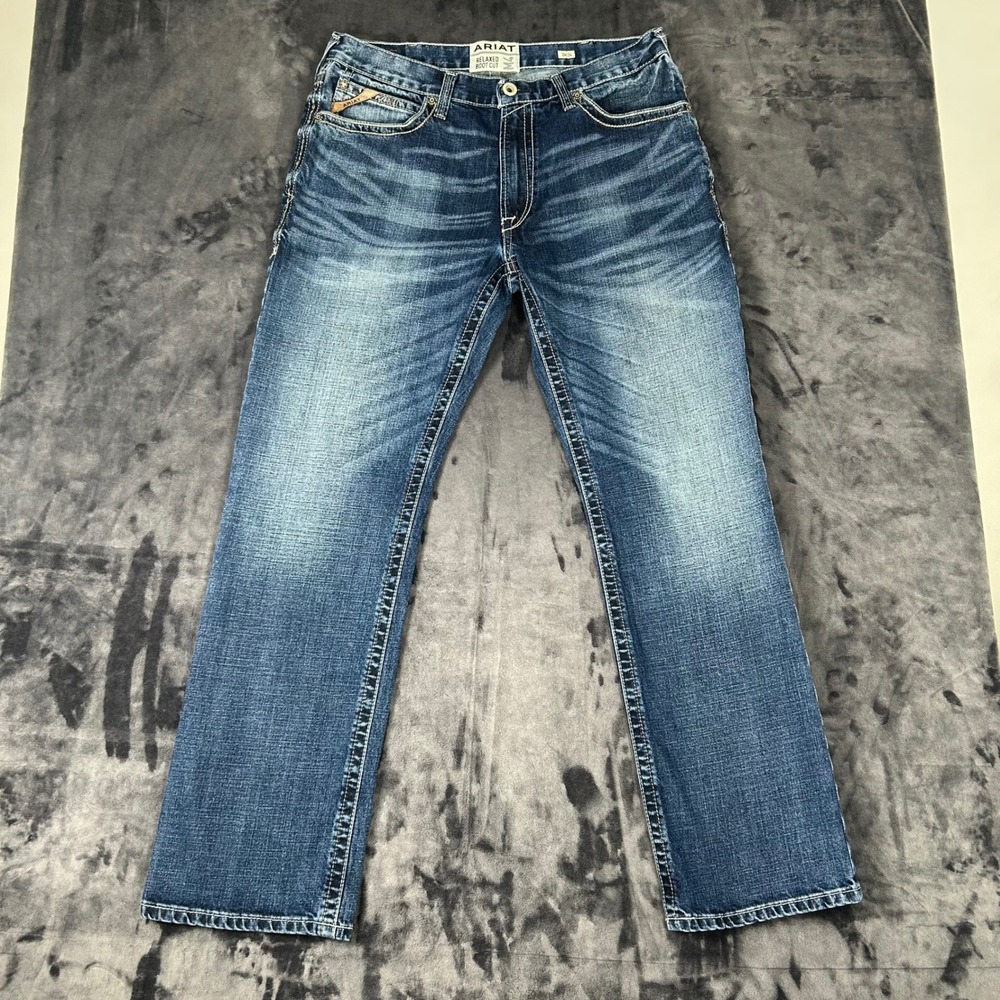 Ariat M4 Relaxed Boot Cut Jeans Mens 36x34 Blue Denim Medium Wash 4576
